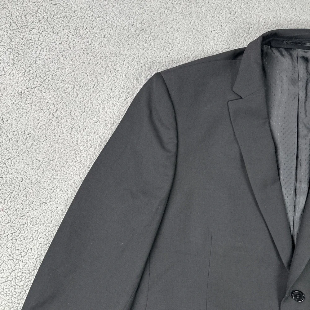 Mantoni Super 140s Wool Blazer Men 50R Black Wrinkle Resistant Suit Jacket Italy